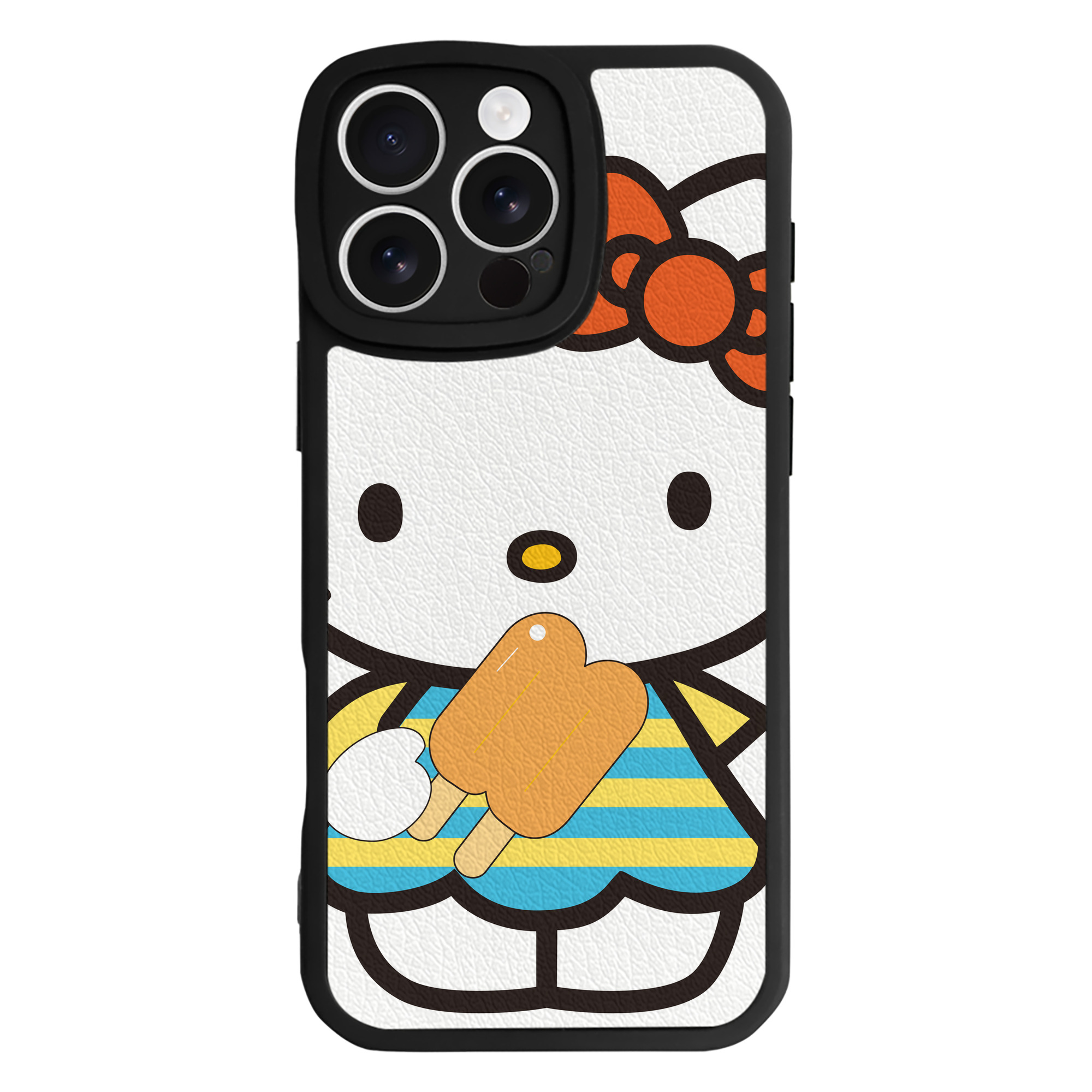 （画像用） Hello Kitty ハローキティ 【iPhone 16シリーズ対応】シリコンスマホケース（レザー調） 材質：シリコン